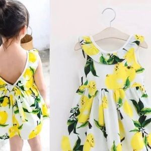 Lemon ruffle bow dress 🍋🍋